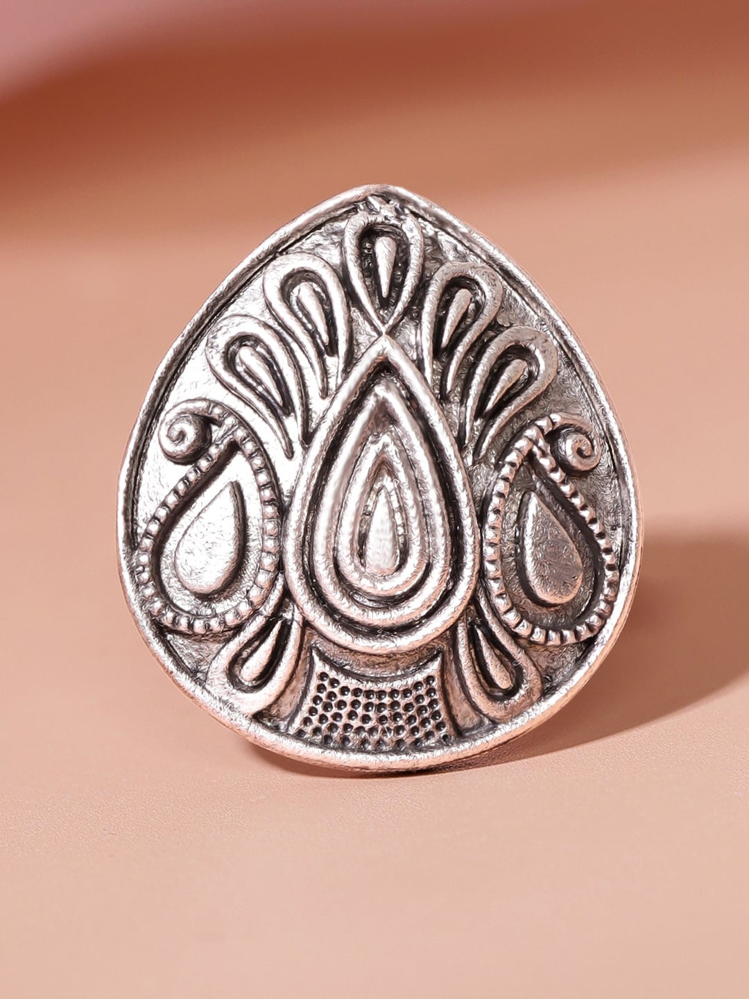 

Rubans Silver-Plated Adjustable Finger Ring