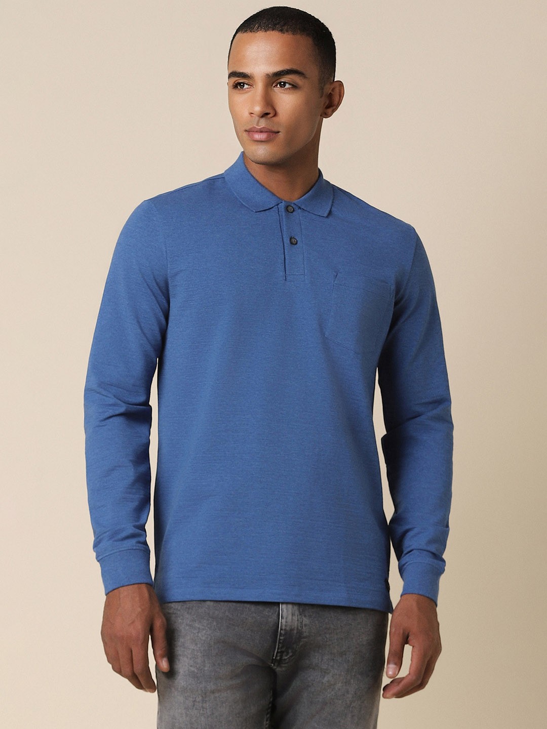 

Allen Solly Men Blue Polo Collar T-shirt