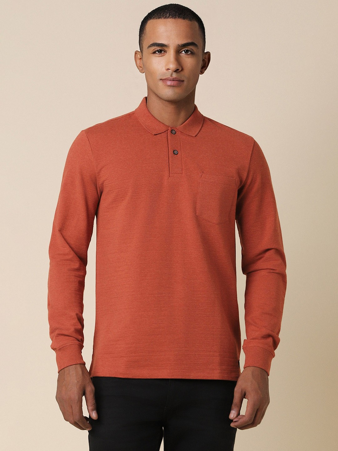 

Allen Solly Men Orange Polo Collar T-shirt