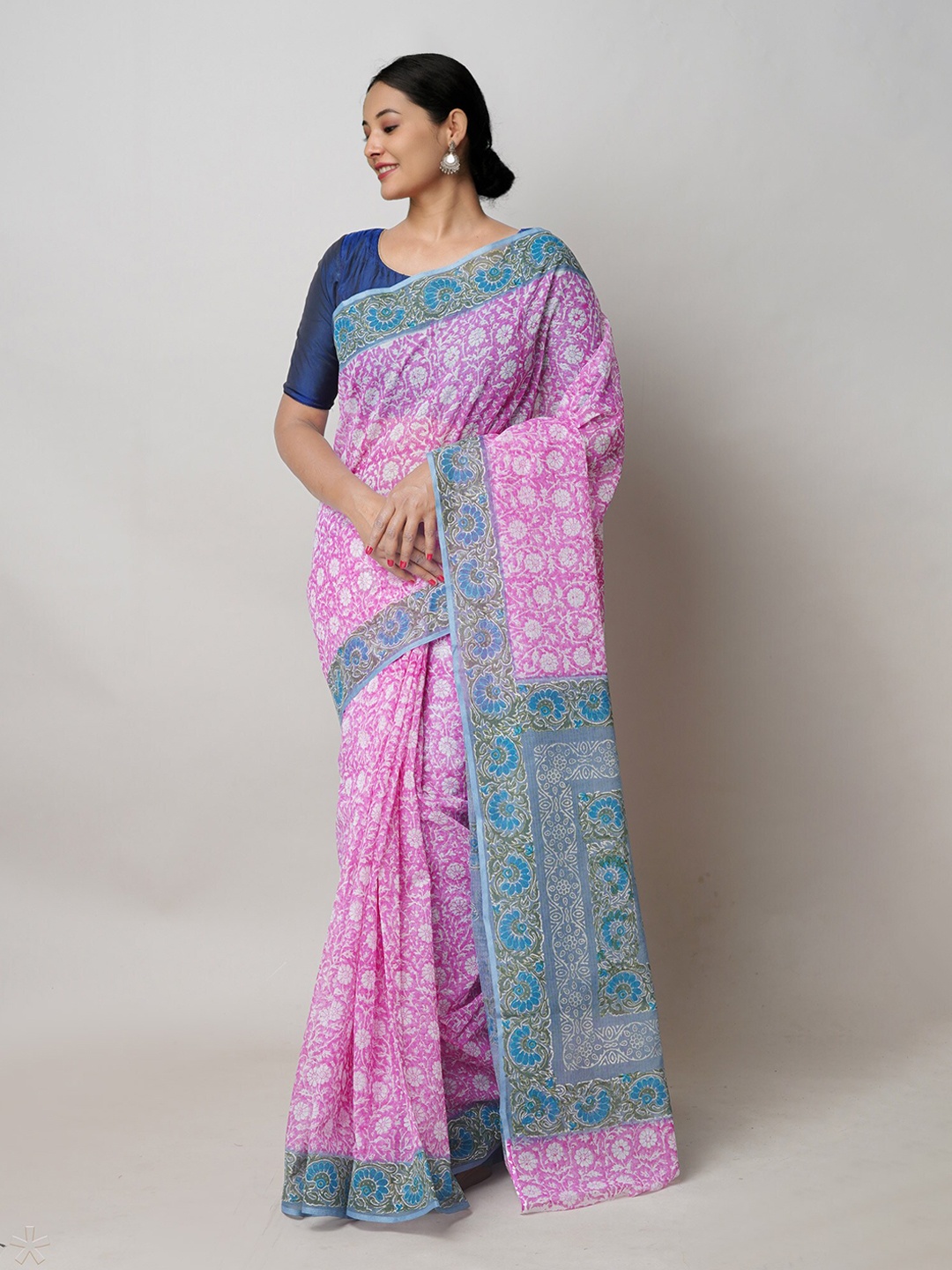 

Unnati Silks Ethnic Motifs Pure Cotton Kota Saree, Pink
