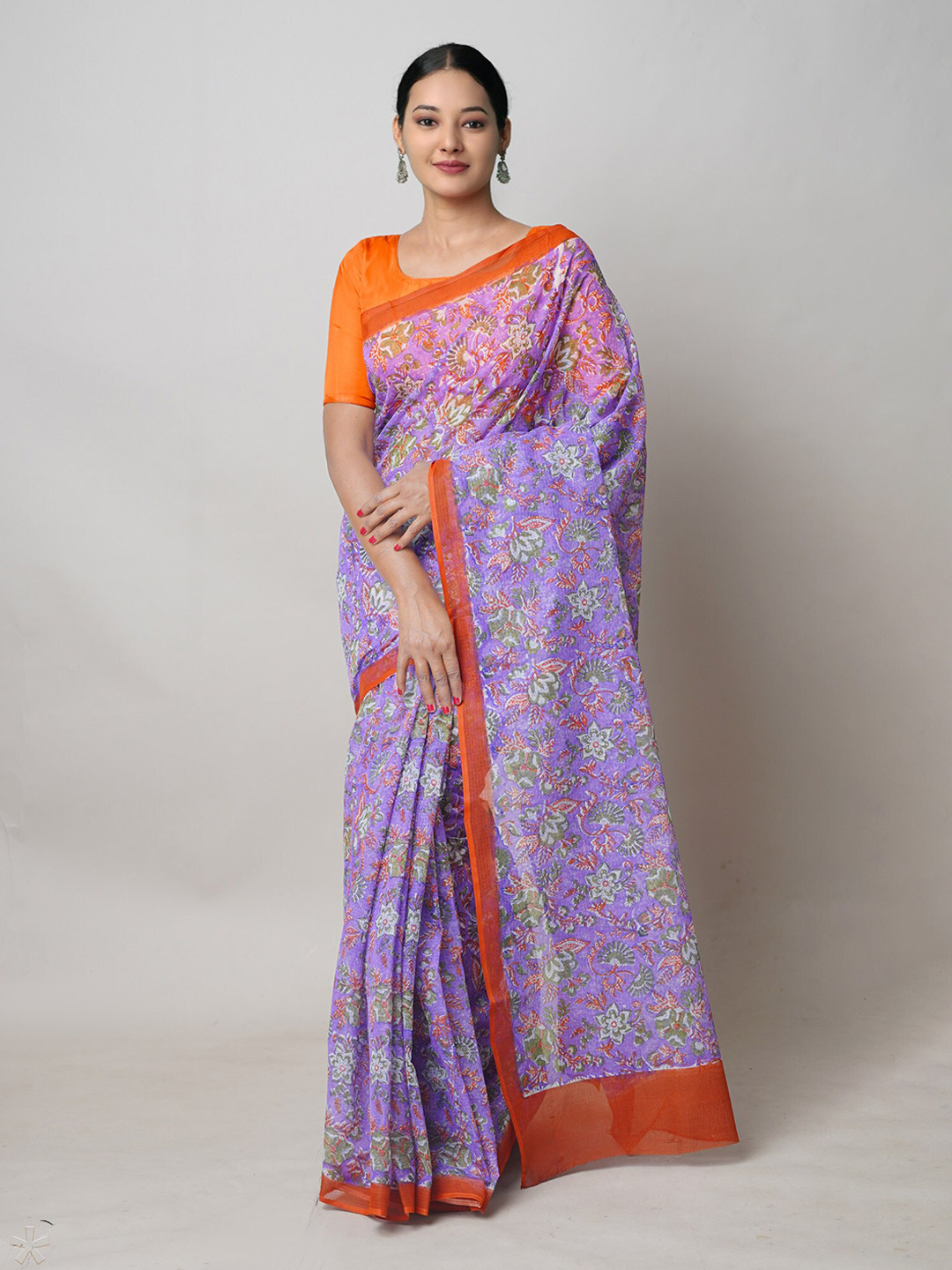 

Unnati Silks Ethnic Motifs Pure Cotton Handloom Kota Saree, Purple