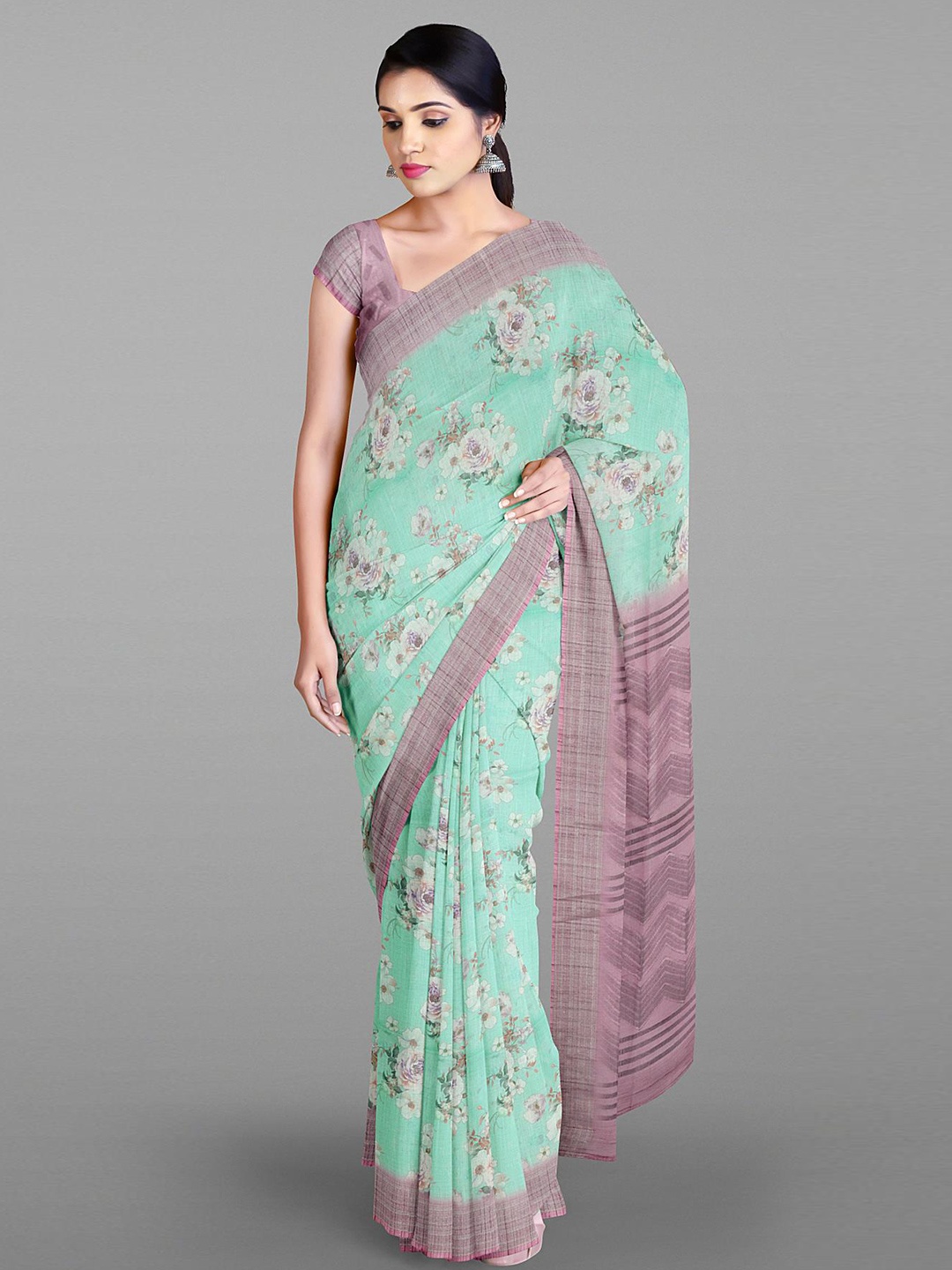 

Kalamandir Floral Printed Sarees, Green