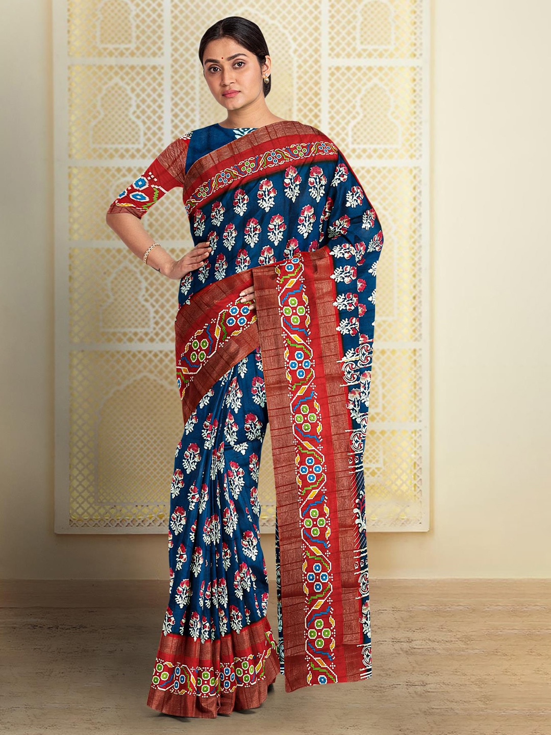 

Kalamandir Ethnic Motifs Printed Saree, Blue
