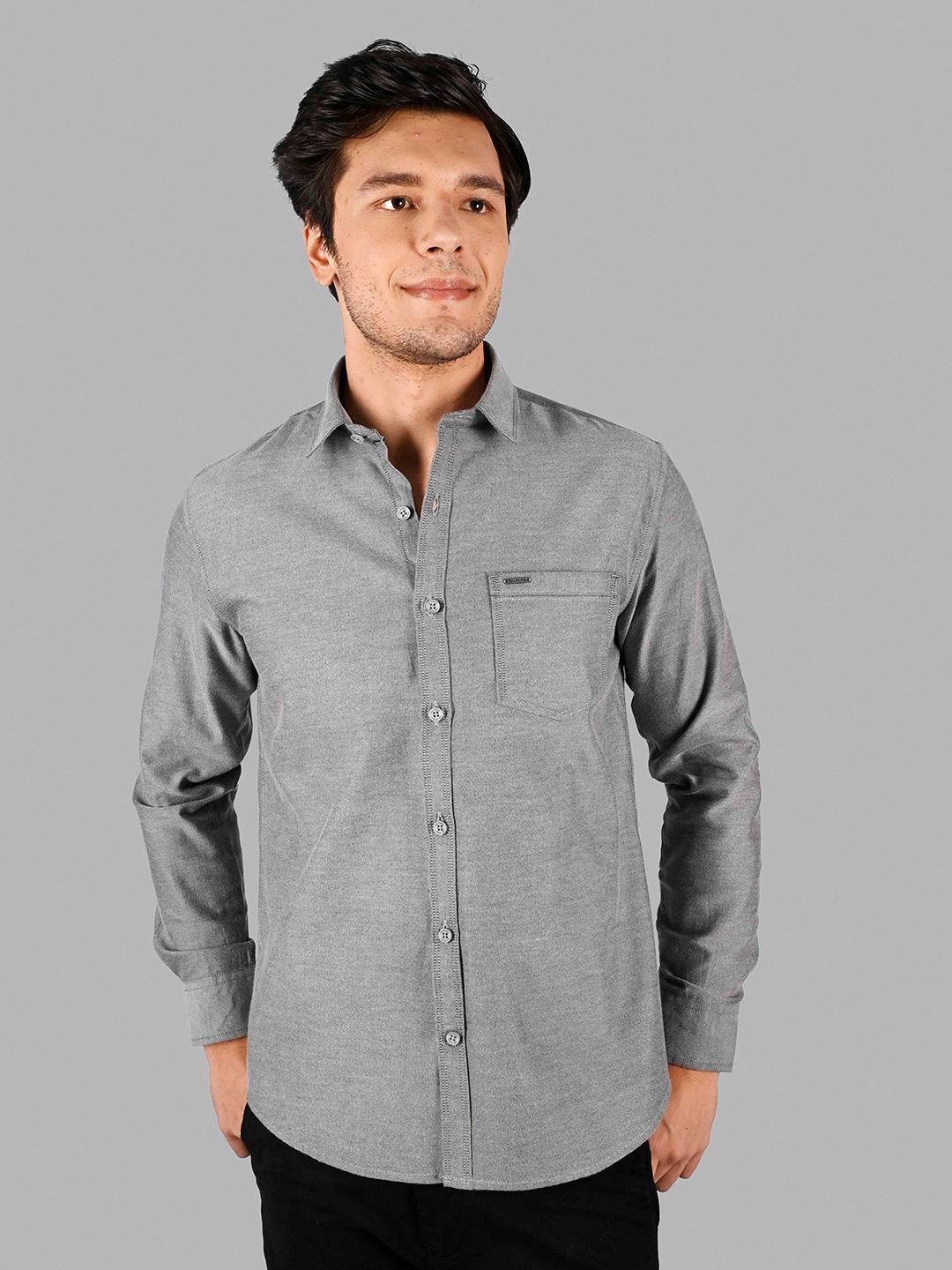 

TIM PARIS Comfort Cotton Casual Shirt, Grey