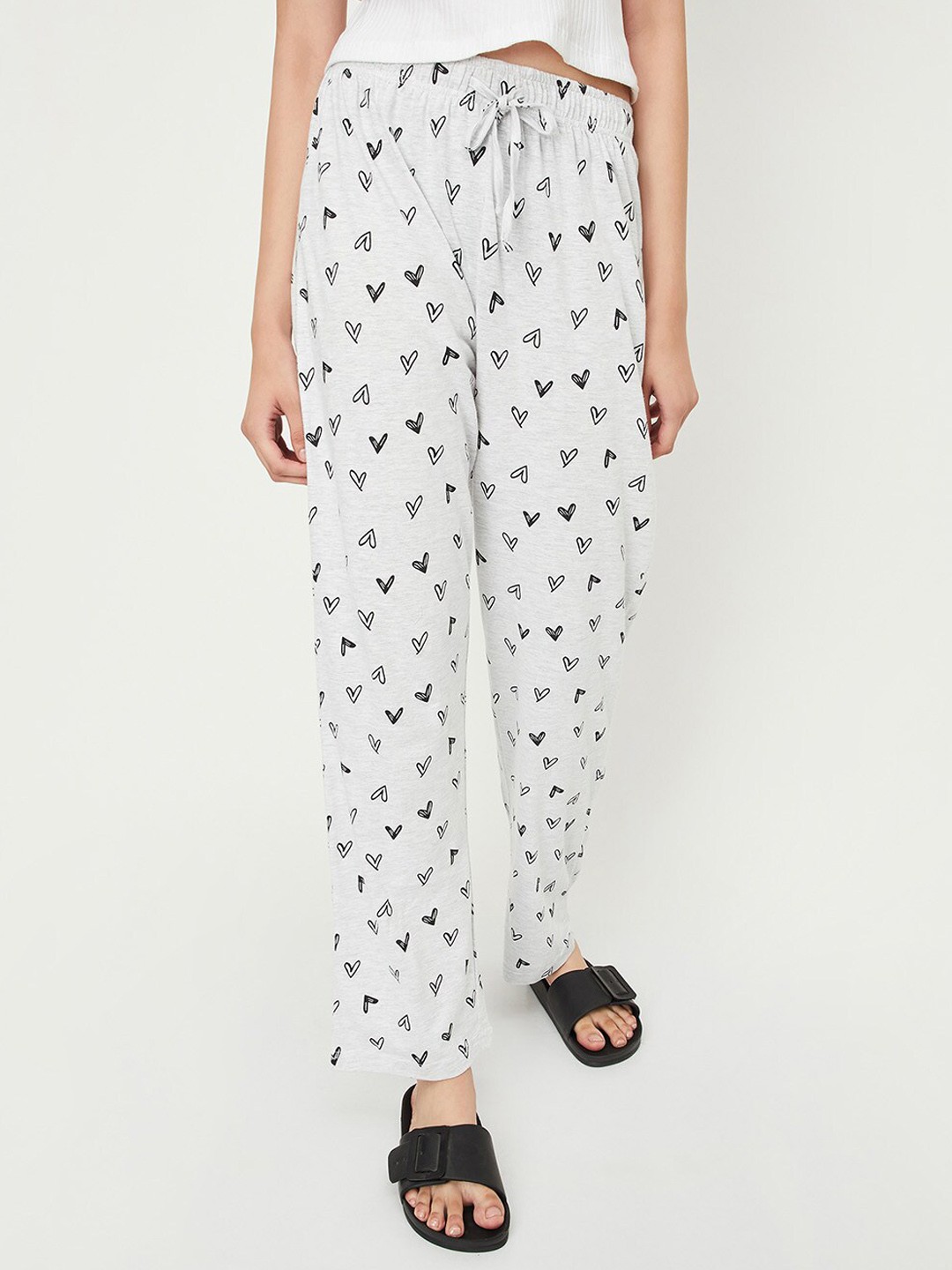 

max Women Printed Cotton Lounge Pant, Grey