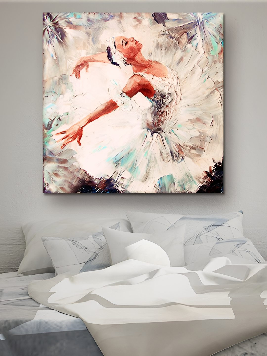

Casperme White & Rust Canvas Framed Painting Wall Art