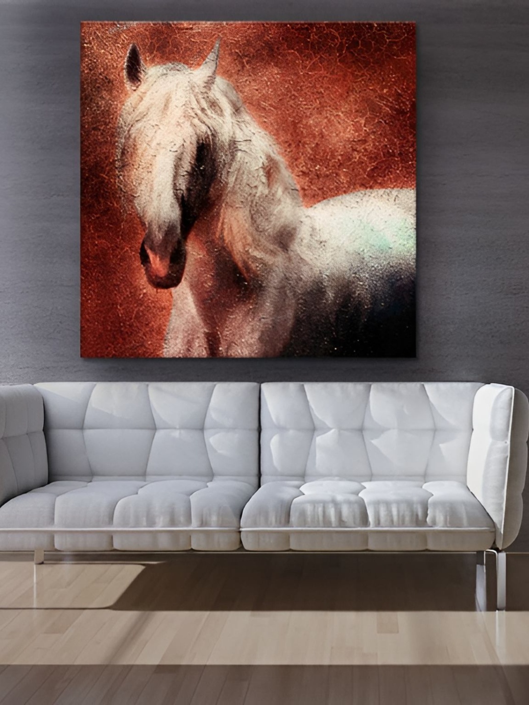 

Casperme White & Brown Modern Art Canvas Framed Abstract Painting Wall Art