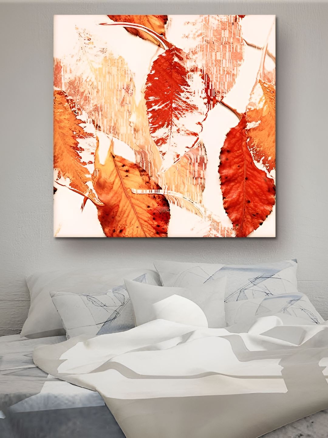 

Casperme Red Canvas Framed Floral and Botanical Painting Wall Art