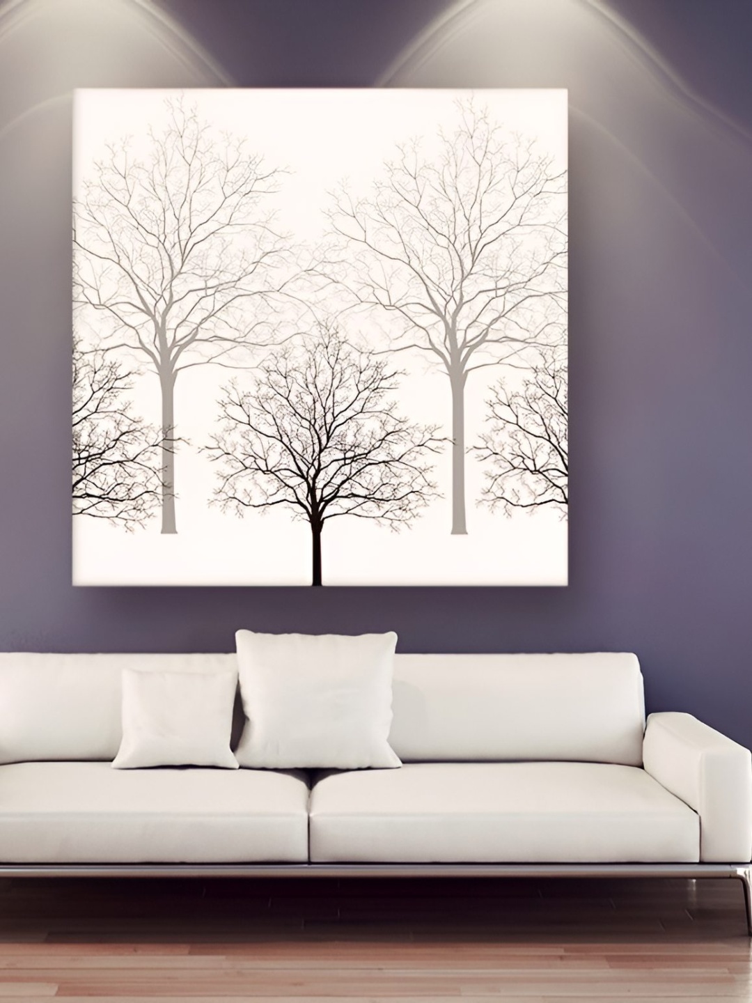 

Casperme White Canvas Framed Floral and Botanical Wood Painting Wall Art
