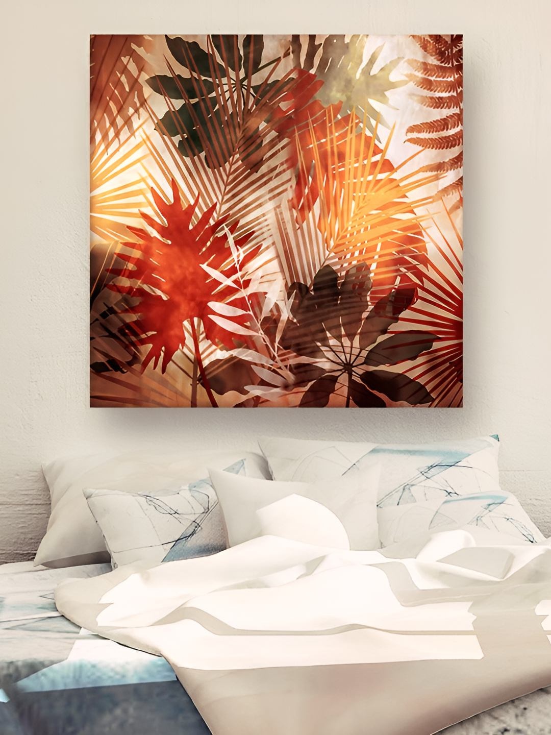 

Casperme Red & Brown Floral Canvas Painting Wall Art