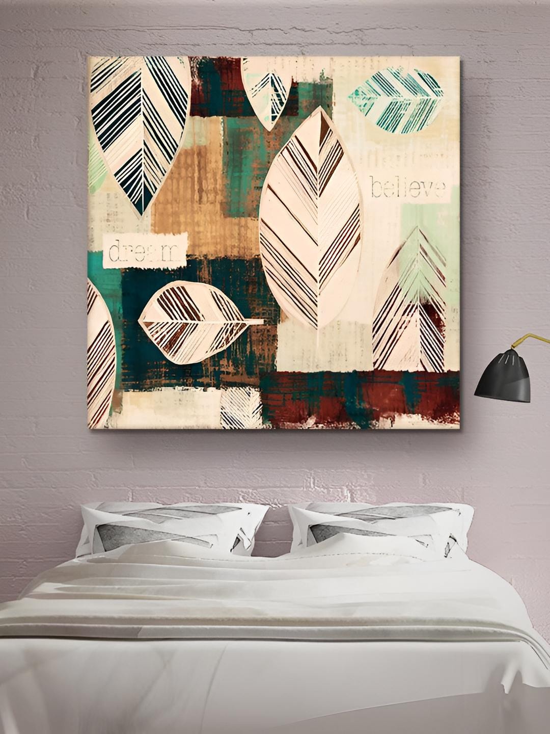 

Casperme White & Green Canvas Framed Abstract Painting Wall Art