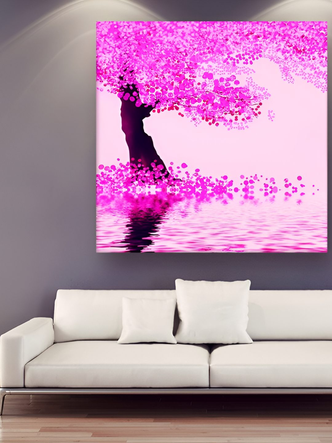 

Casperme Pink Canvas Framed Floral and Botanical Painting Wall Art
