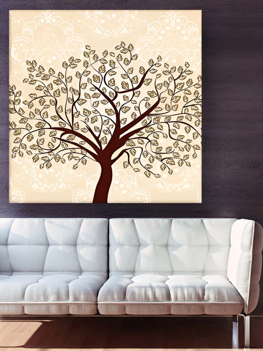 

Casperme Beige & Brown Floral Canvas Framed Painting Wall Art