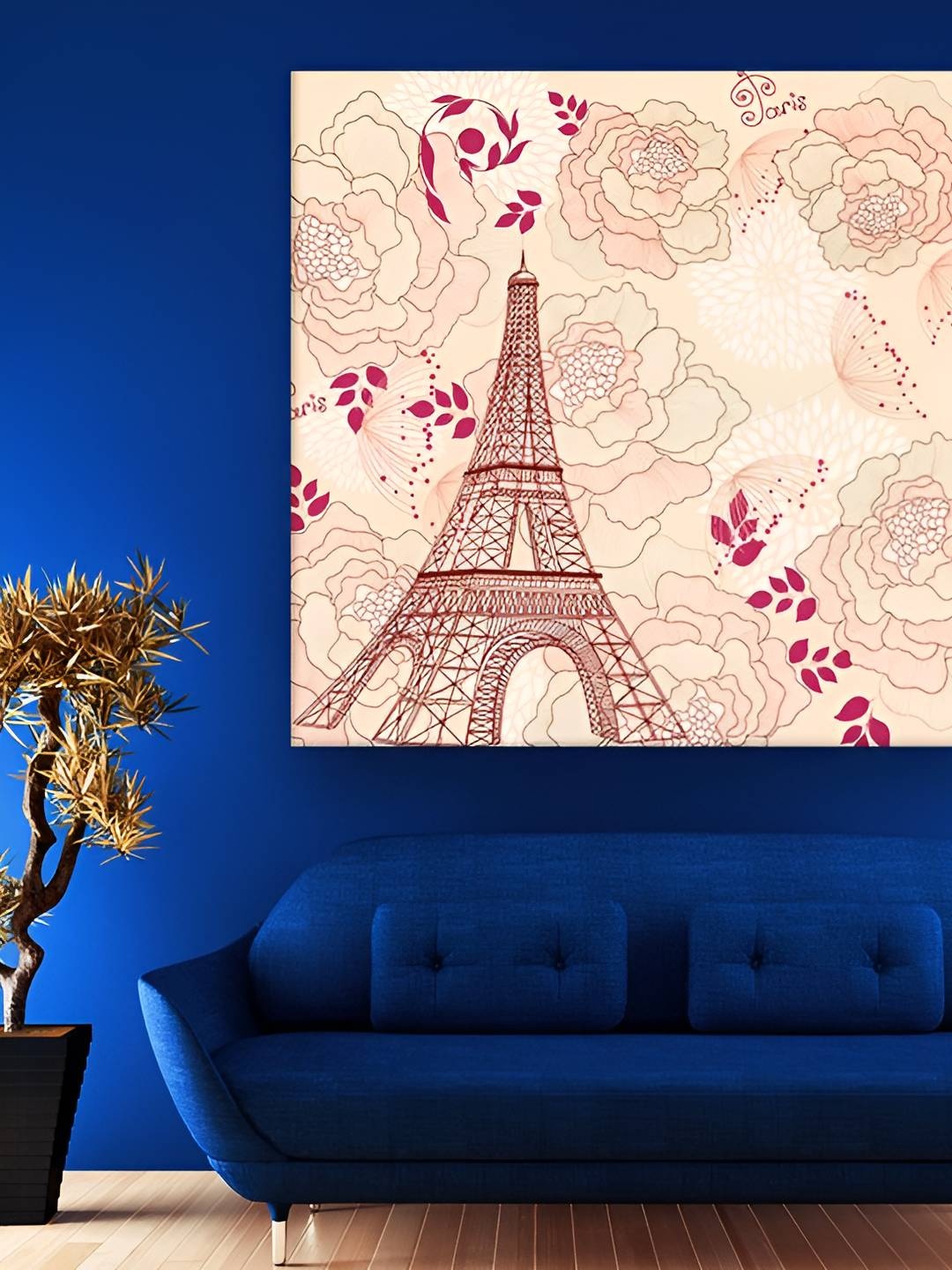 

Casperme Peach Colored & Pink Modern Art Canvas Framed Painting Wall Art