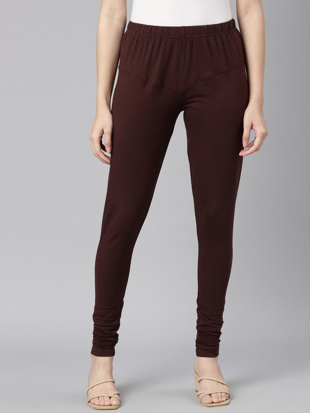 

DIXCY SCOTT Slimz Mid-Rise Churidar Length Leggings, Coffee brown