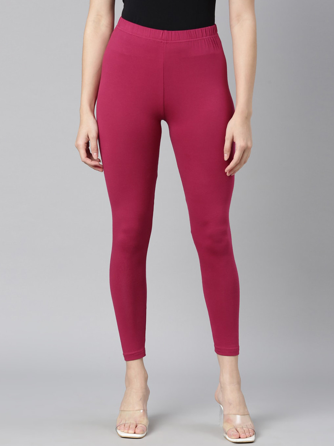 

DIXCY SCOTT Slimz Mid Rise Ankle Length Leggings, Burgundy
