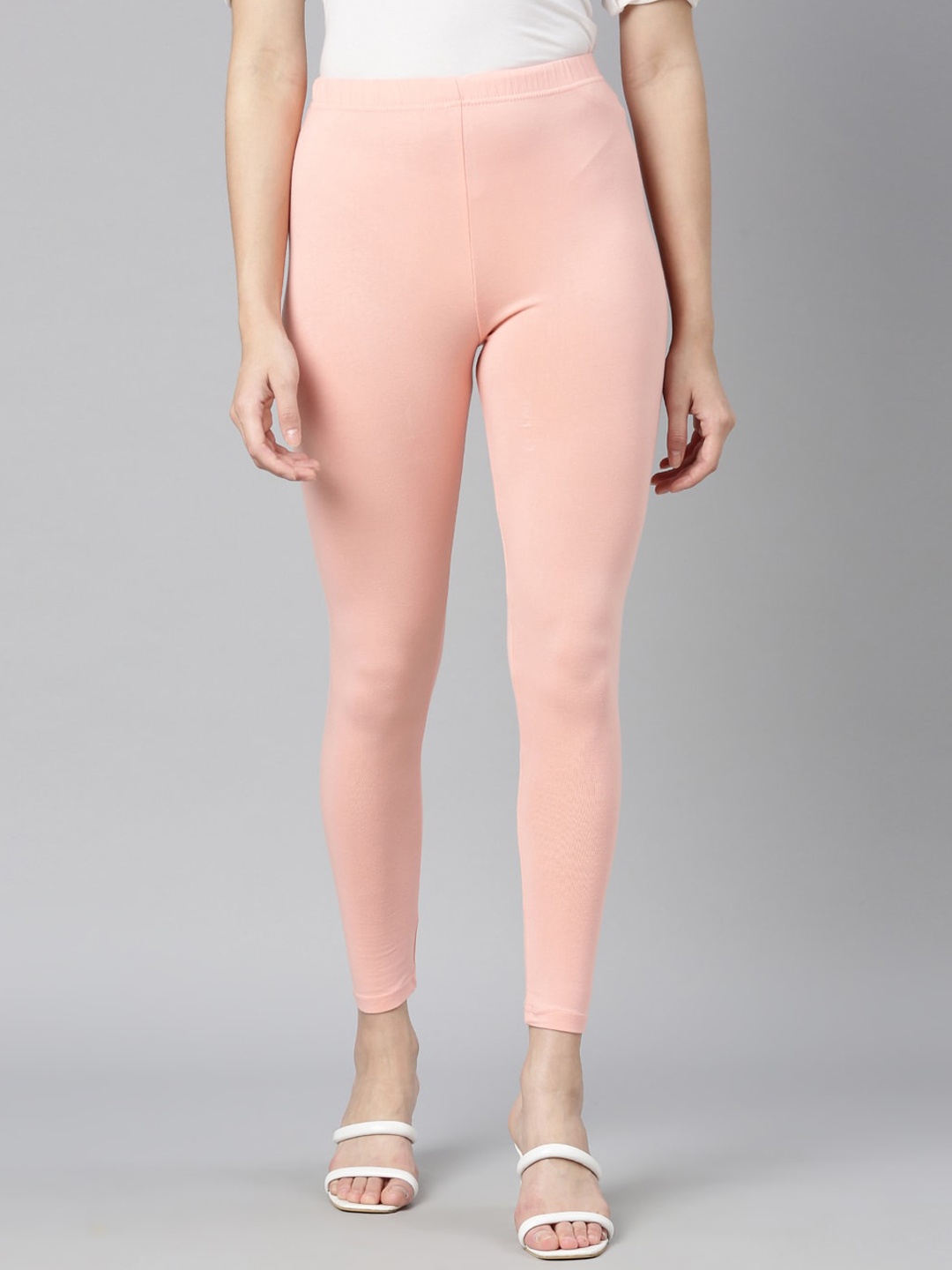 

DIXCY SCOTT Slimz Mid-Rise Ankle Length Leggings, Peach