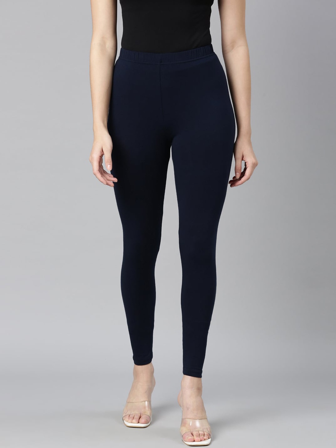 

DIXCY SCOTT Slimz Mid Rise Ankle Length Leggings, Navy blue