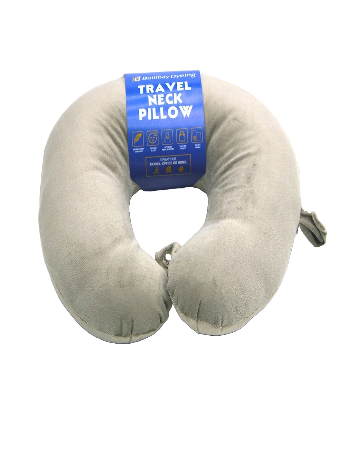 

BOMBAY DYEING Grey Lightweight Travel Neck Pillow