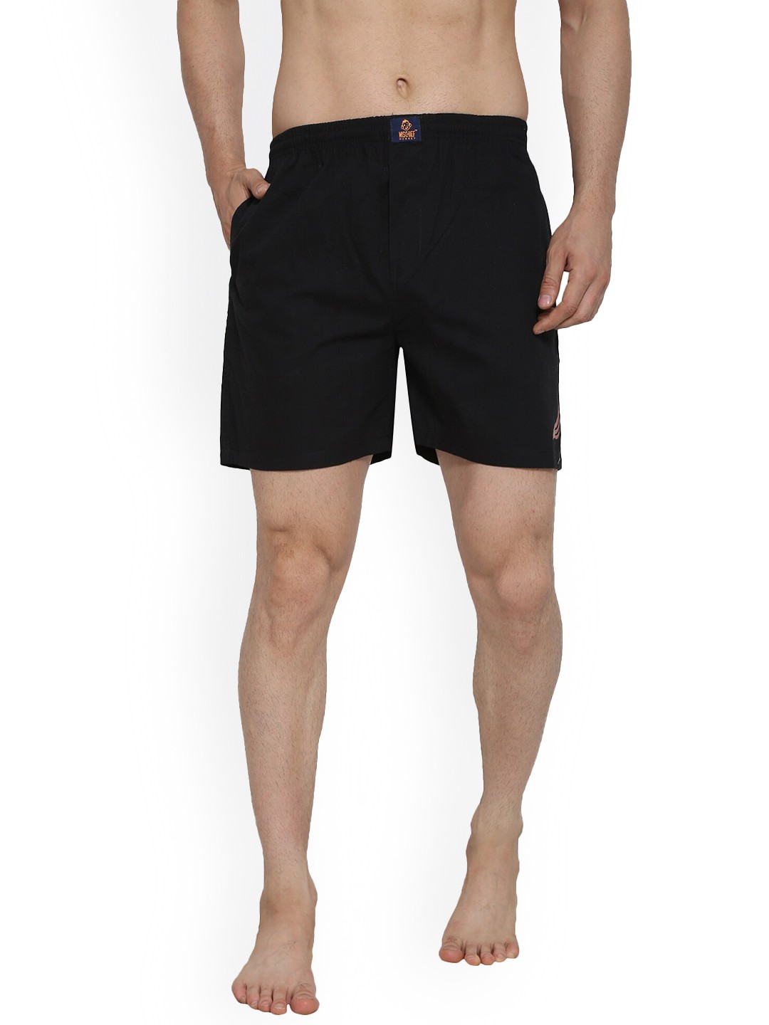

MISCHIEF MONKEY Mid-Rise Pure Cotton Boxers MM-BXR-BLACK-M