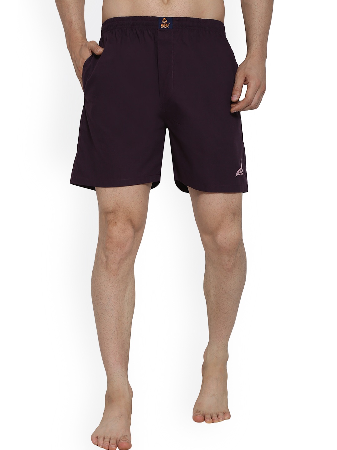 

MISCHIEF MONKEY Mid-Rise Pure Cotton Boxers MM-BXR-WINE-M, Brown