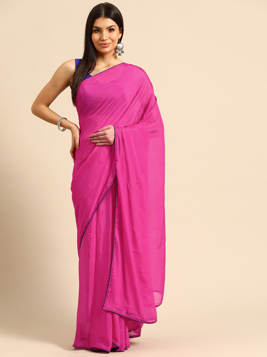 

Simaaya Pure Chiffon Saree, Pink