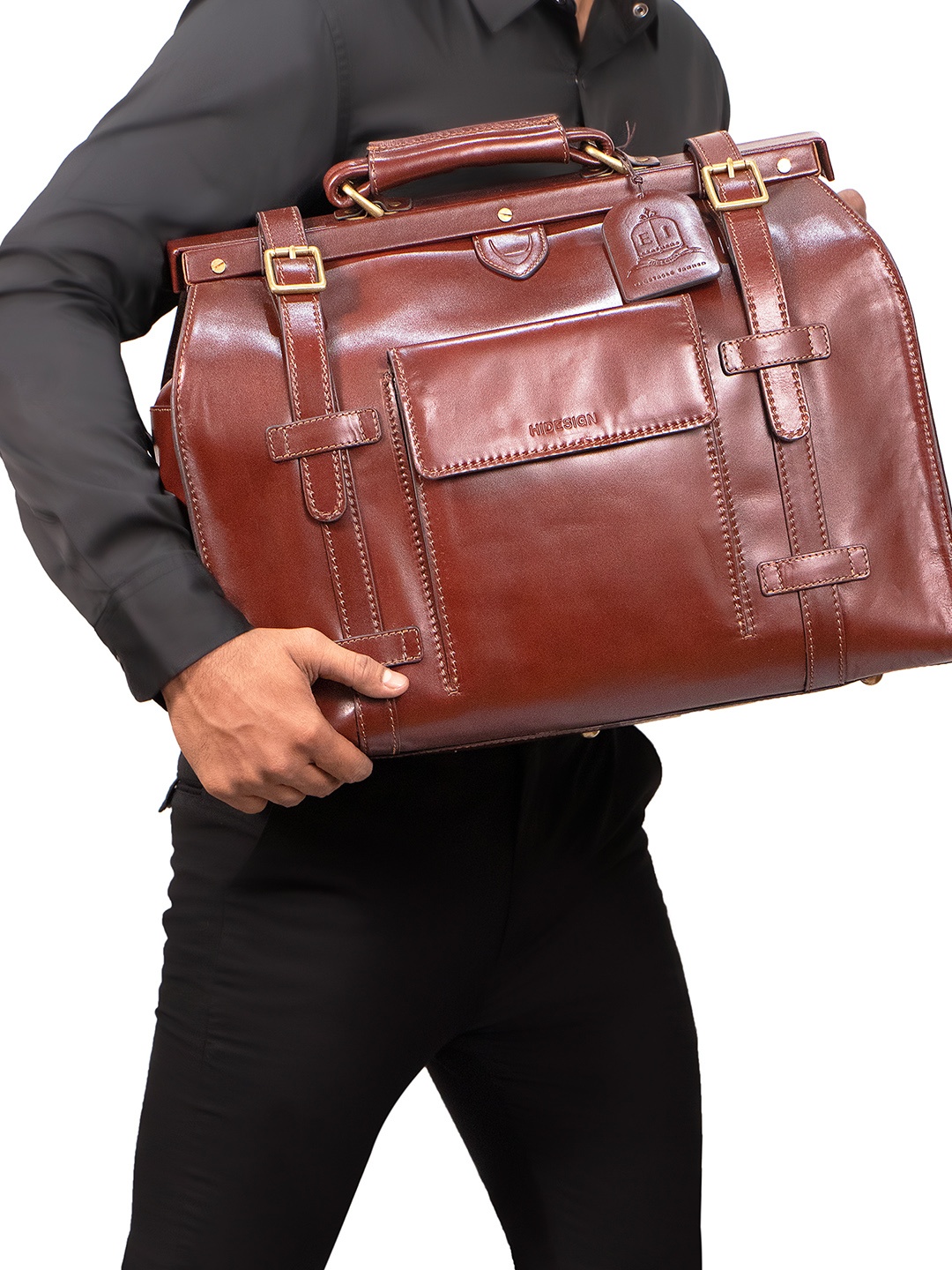 

Hidesign Leather Duffel Bag, Brown