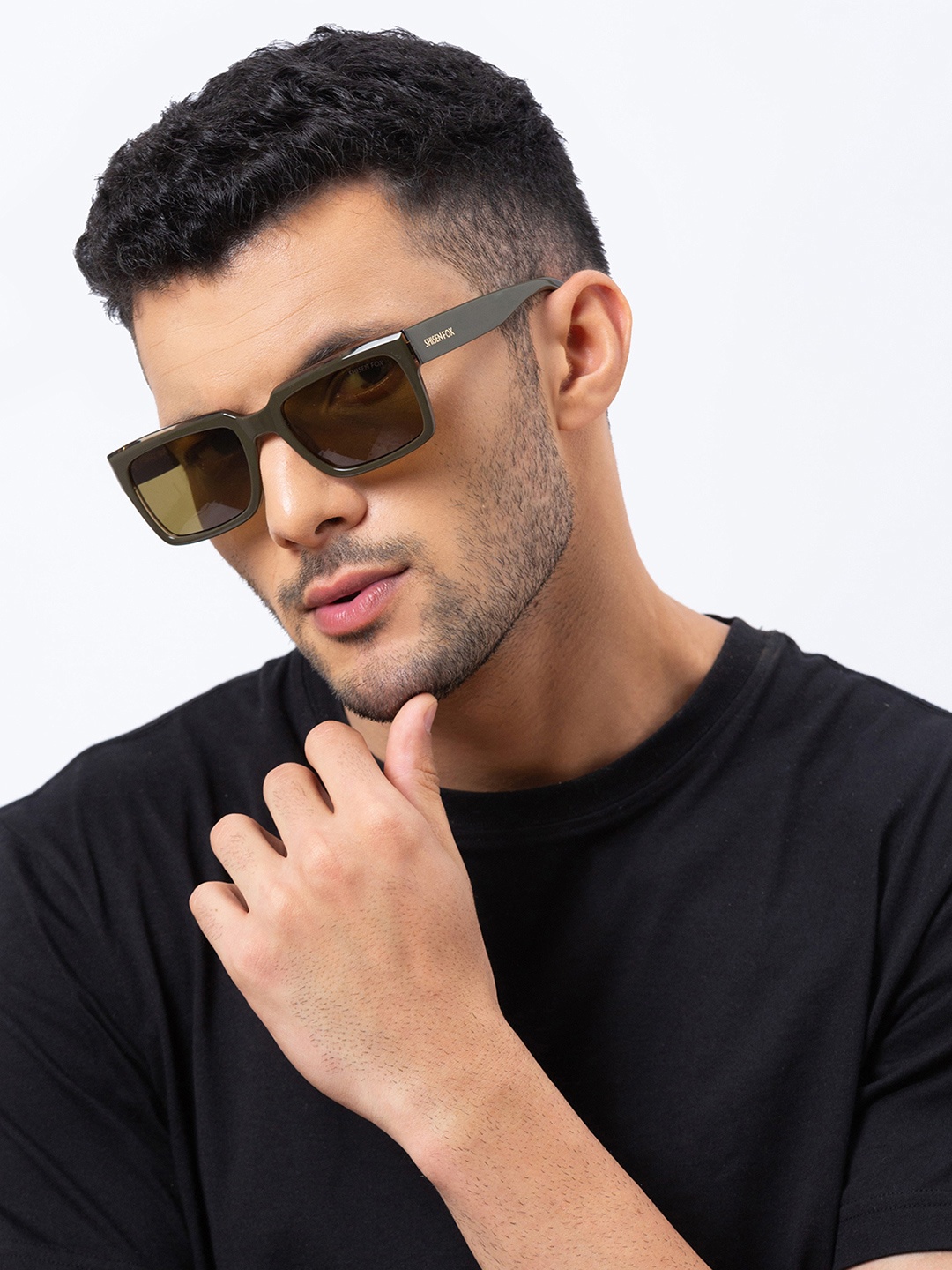 

Shisen Fox KOKORO OLIVE CRYSTAL Unisex Sunglass 54, Green
