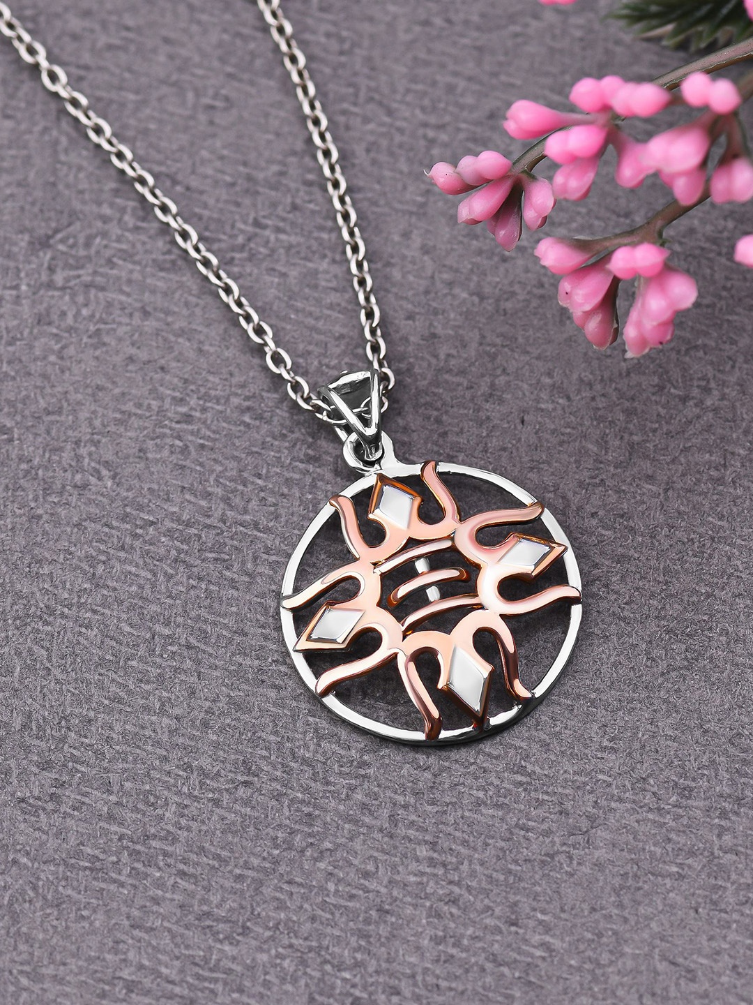

KUBERBOX 92.5 Sterling Silver Rhodium-Plated Pendant With Chain