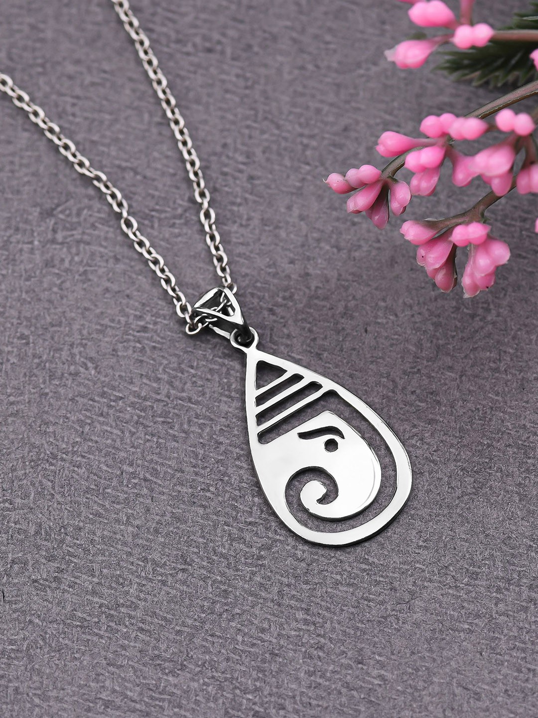

KUBERBOX 92.5 Sterling Silver Rhodium-Plated Pendant With Chain
