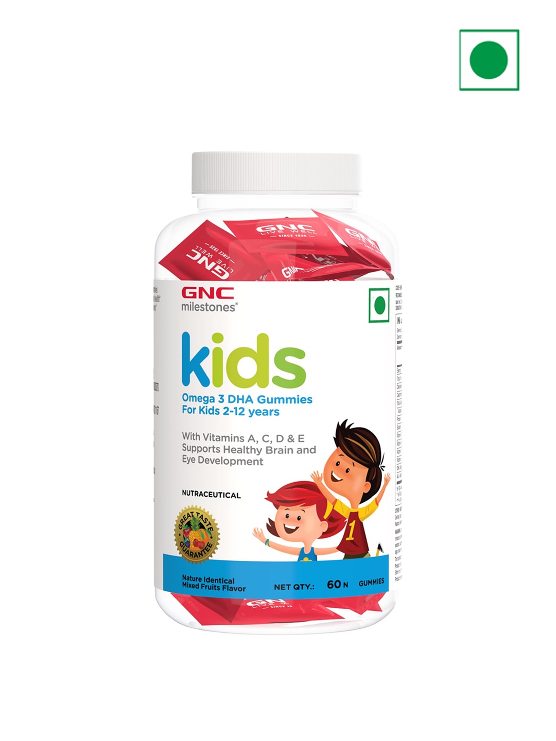 

GNC Kids Omega 60 Gummies For Brain Development, Red