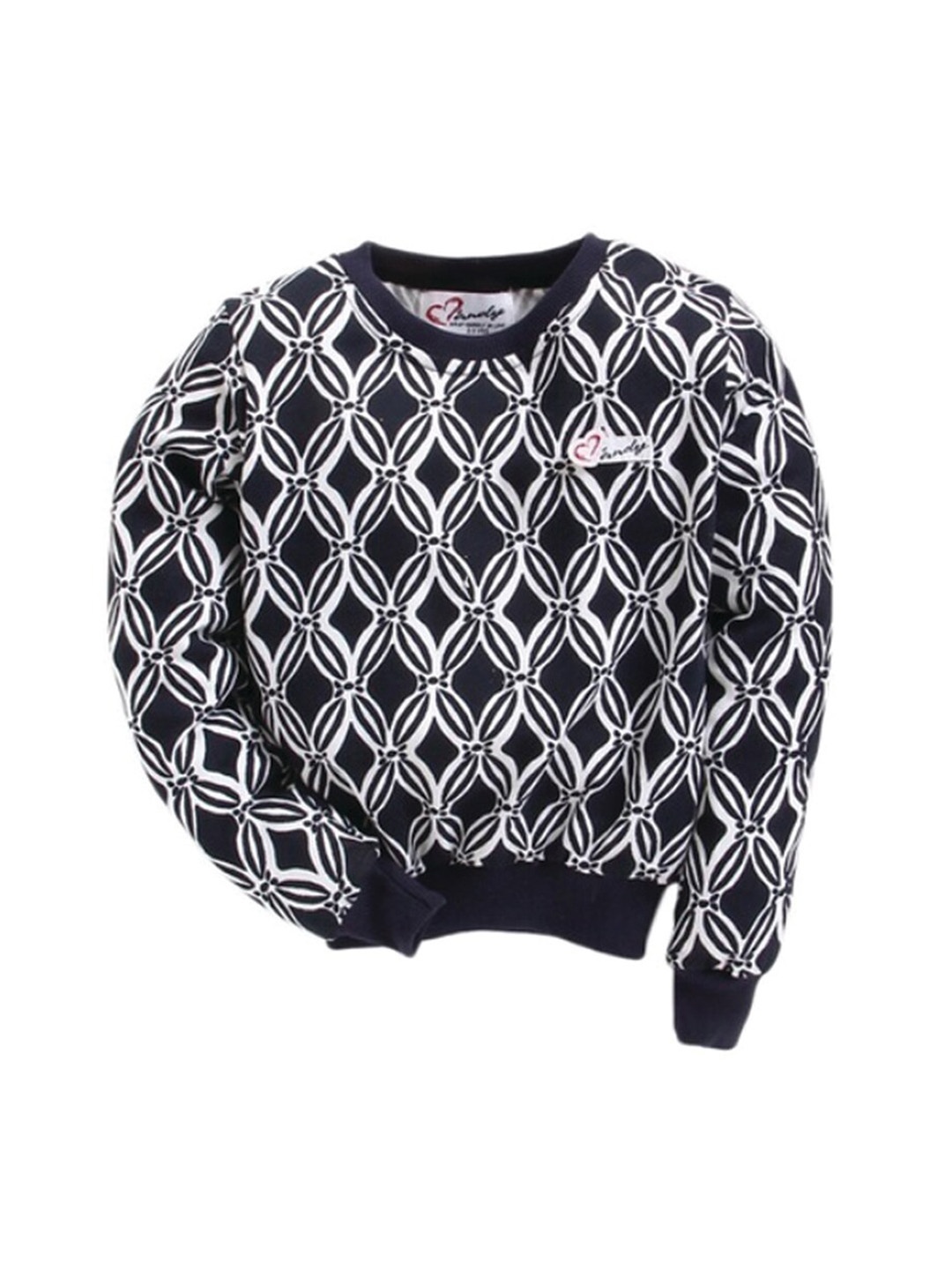 

M'andy Kids Geometric Printed Fleece Sweatshirt, Navy blue