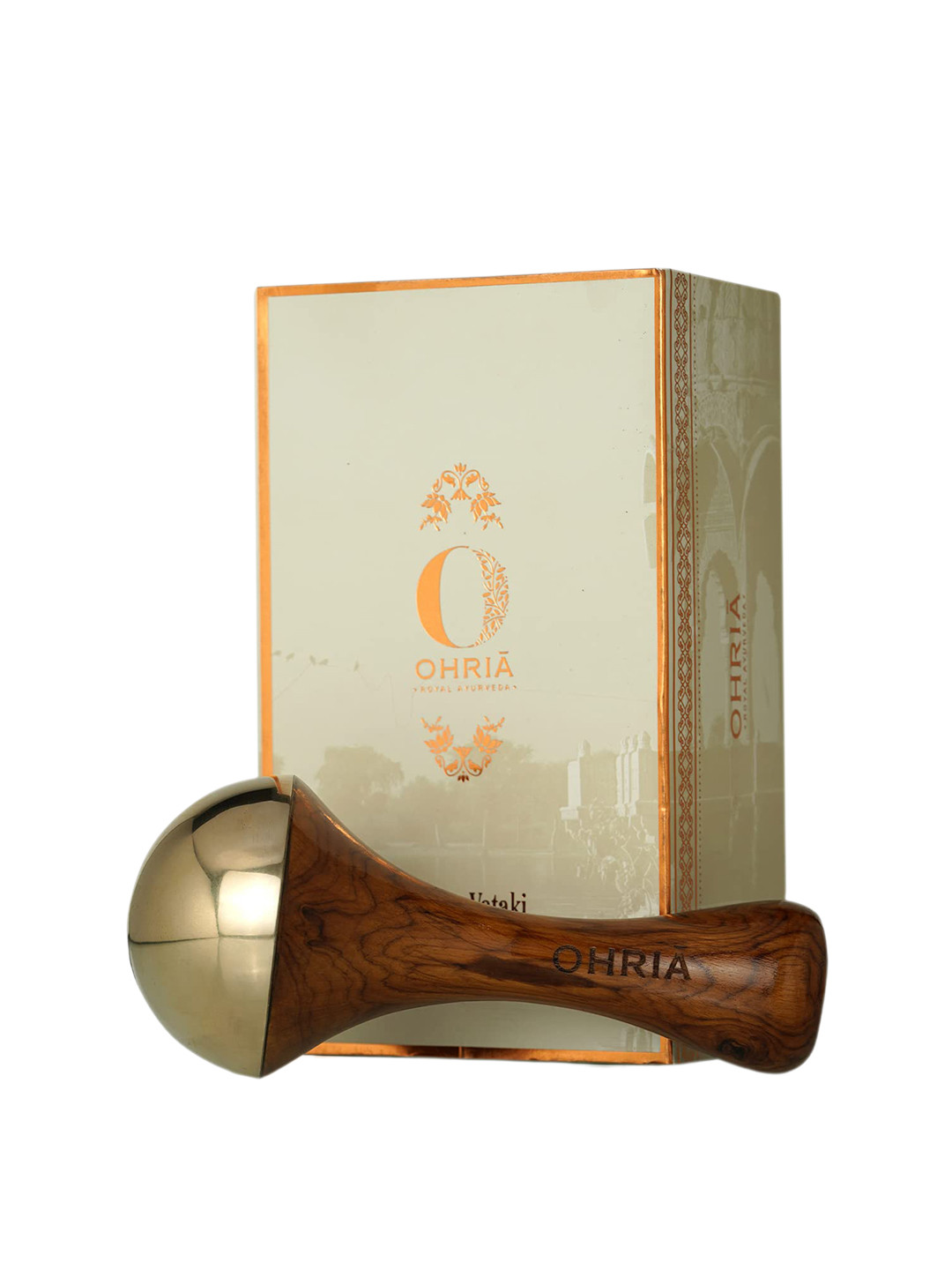 

OHRIA AYURVEDA Kansa Body Healing Massage Wand, Brown