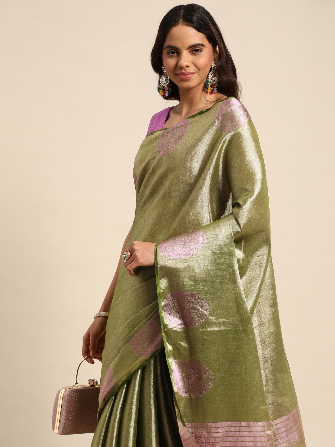 

Kalyan Silks Tissue Bhagalpuri Saree, Green