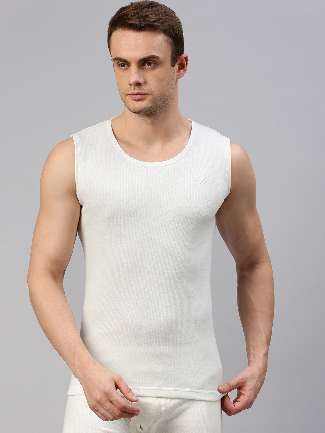 

ONN Ribbed Sleeveless Thermal Top, White