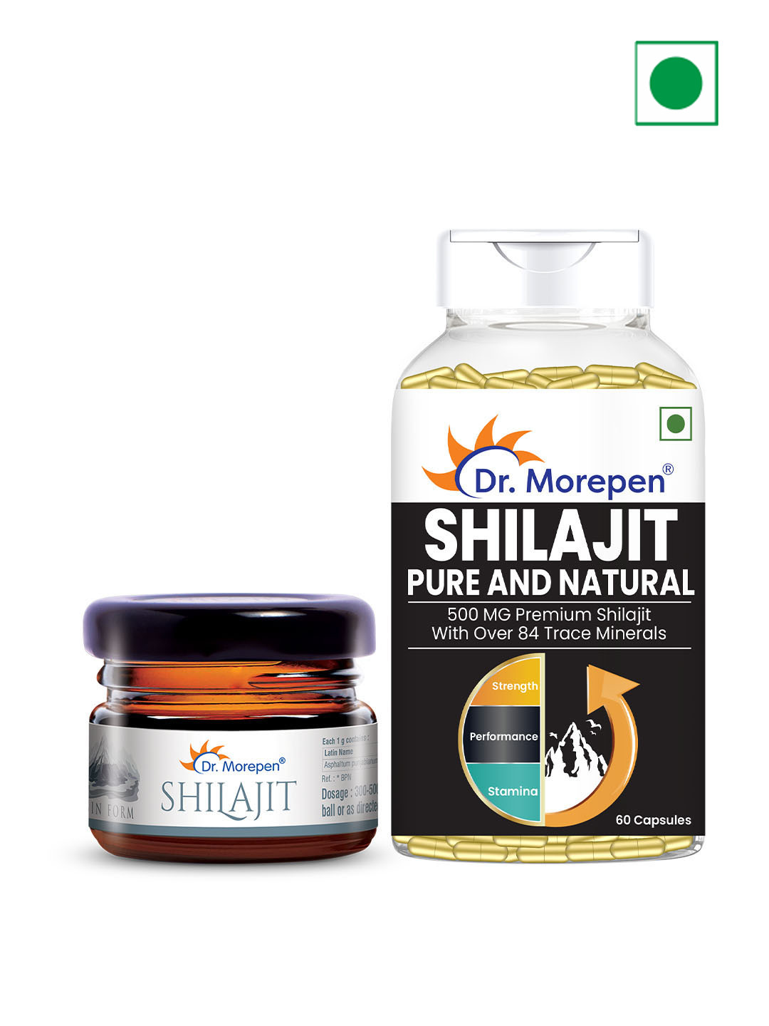 

Dr. Morepen Set of Natural Pure Shilajit Resin & Shilajit Capsules, Black