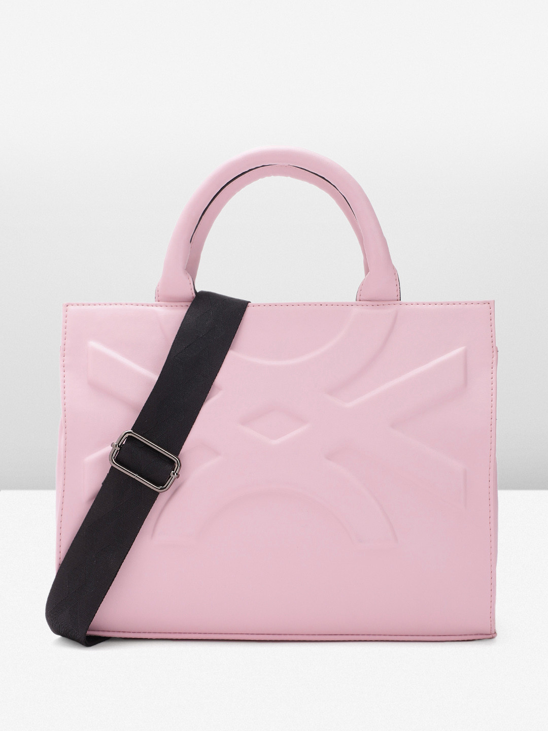 

United Colors of Benetton Brand Logo Embossed Handheld Bag, Lavender