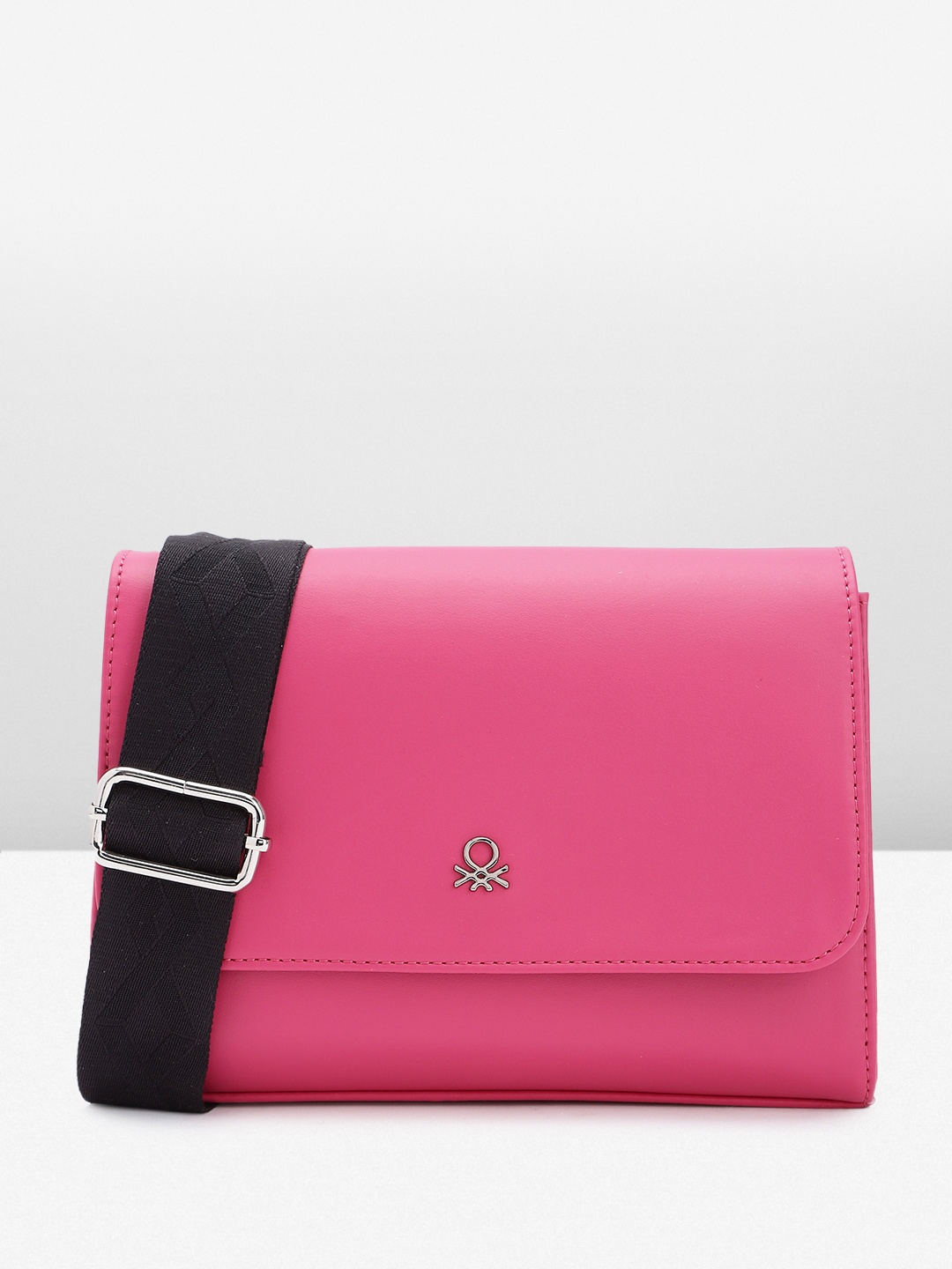 

United Colors of Benetton Solid Structured Sling Bag, Fuchsia