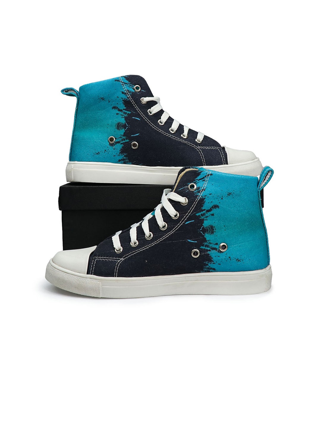 

KobSook Women Printed Lightweight & Slip-Free Canvas Mid-Top Sneakers, Blue
