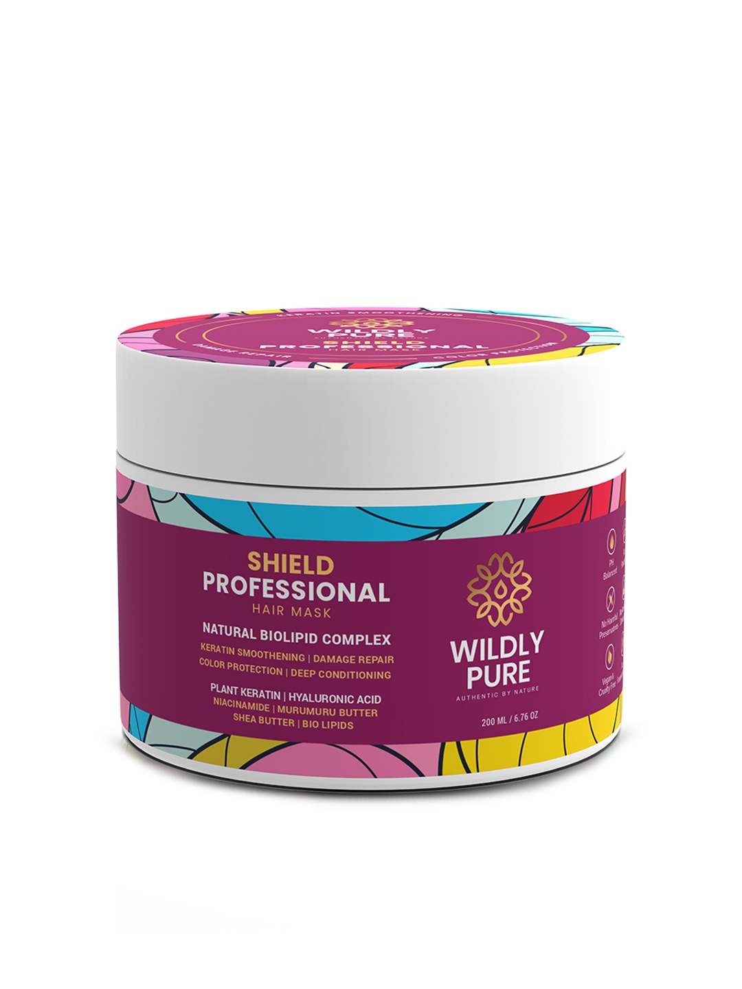 

Wildly Pure Shield Keratin Hair Mask - 200ml, Pink