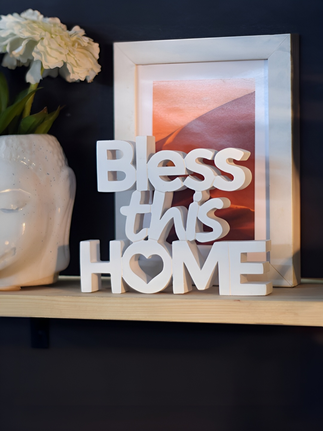 

Nukkad Tales White Bless This Home Curio Showpiece
