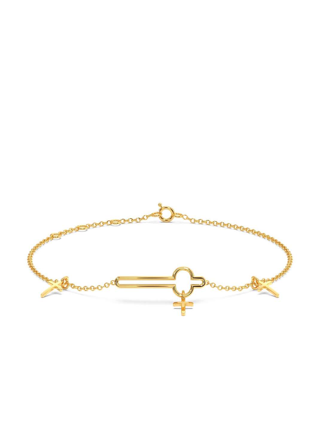 

CANDERE A KALYAN JEWELLERS COMPANY 14KT Gold Cross-Charm Bracelet-1.37 g