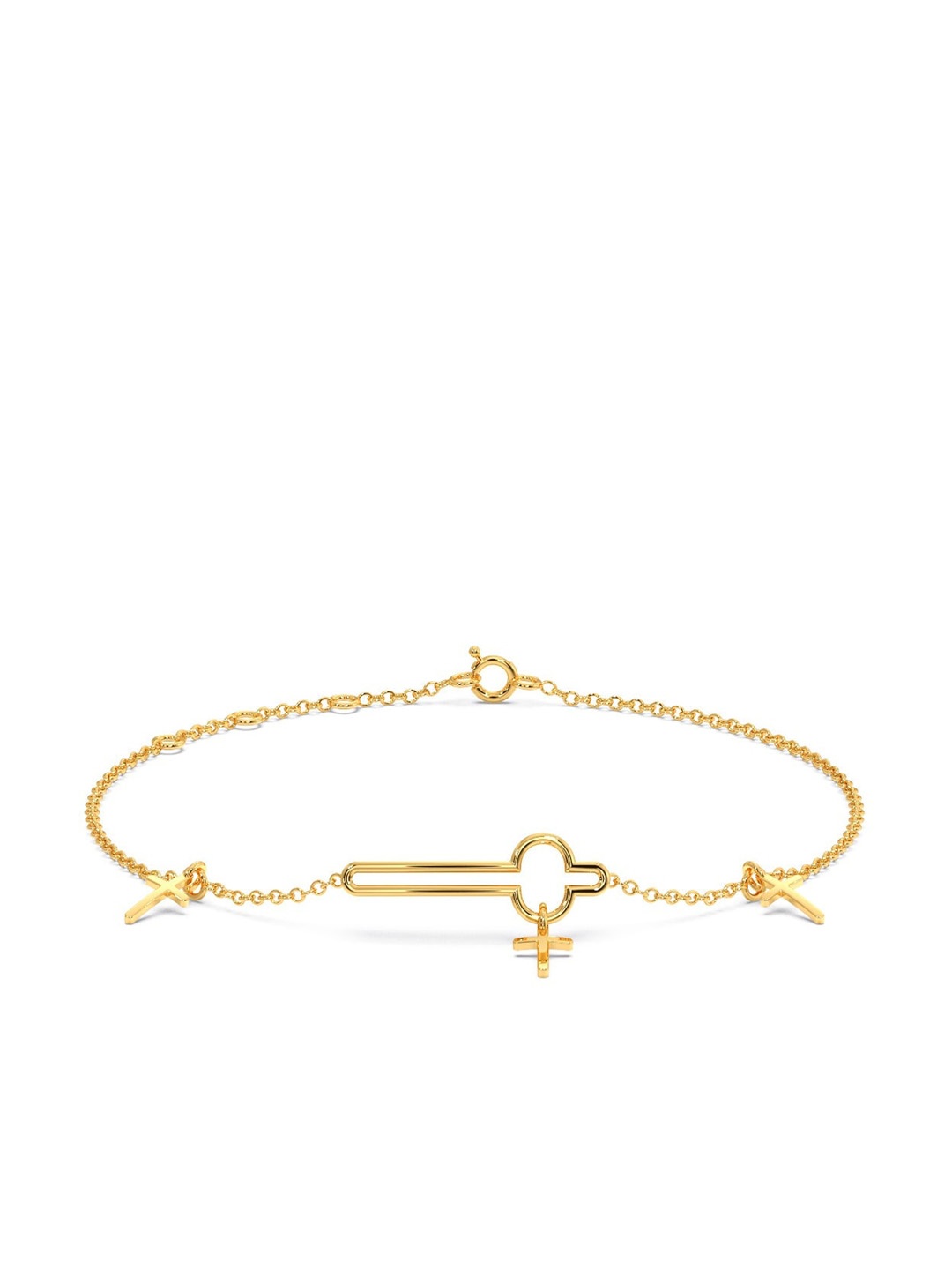 

CANDERE A KALYAN JEWELLERS COMPANY 14KT BIS Hallmark Gold Bracelet-1.2gm