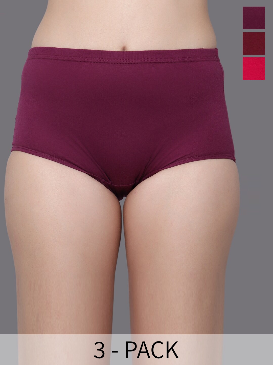 

Aimly Pack Of 3 Cotton Mid Rise Boy Short Briefs, Pink