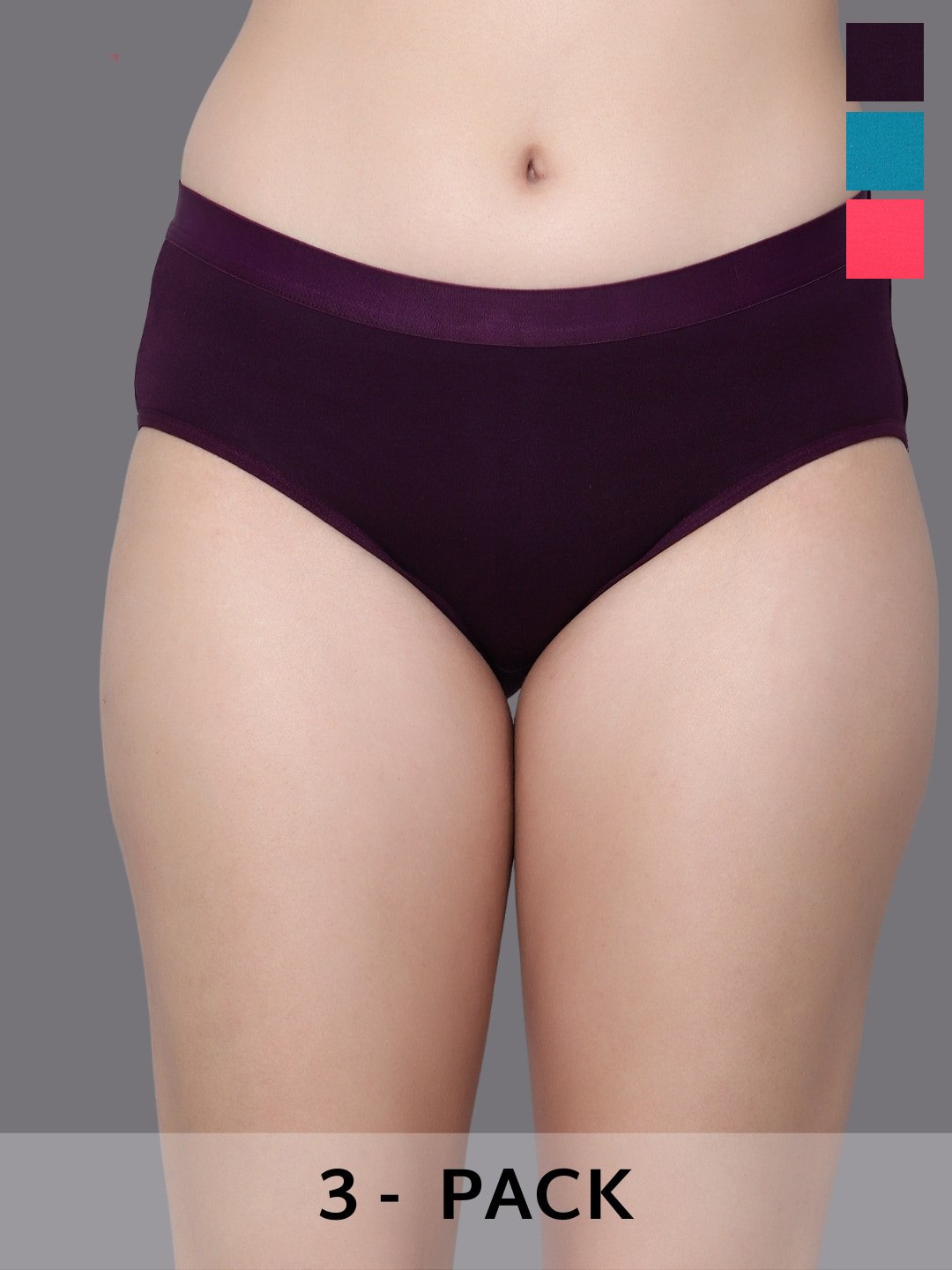

Aimly Pack Of 3 Hipster Briefs, Sea green