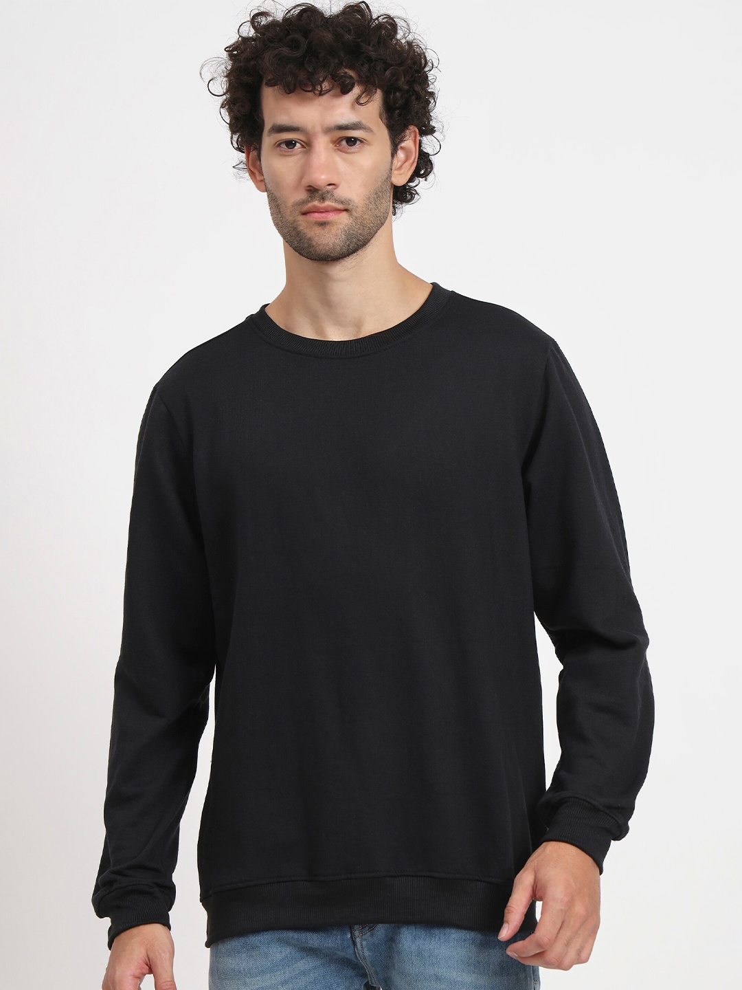 

ABSOLUTE DEFENSE Round Neck Fleece Sweatshirt, Black