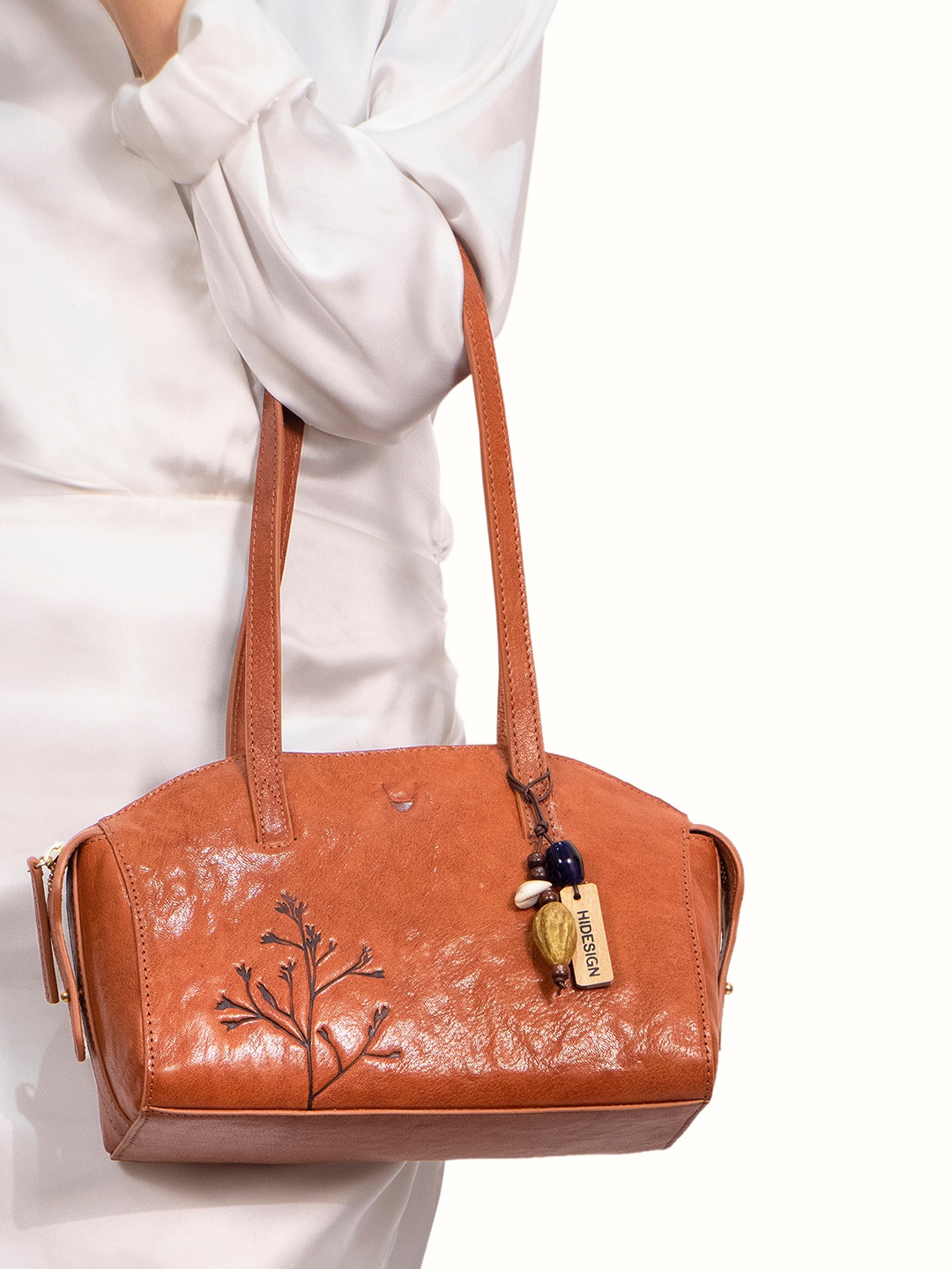 

Hidesign Textured Leather Shoulder Bag, Tan