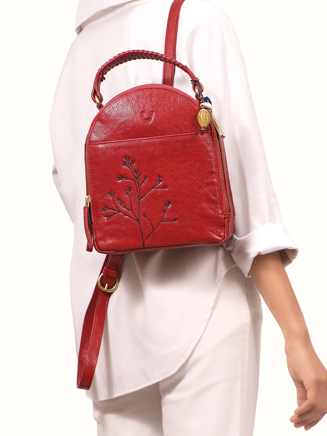 

Hidesign Leather Shoulder Bag, Red