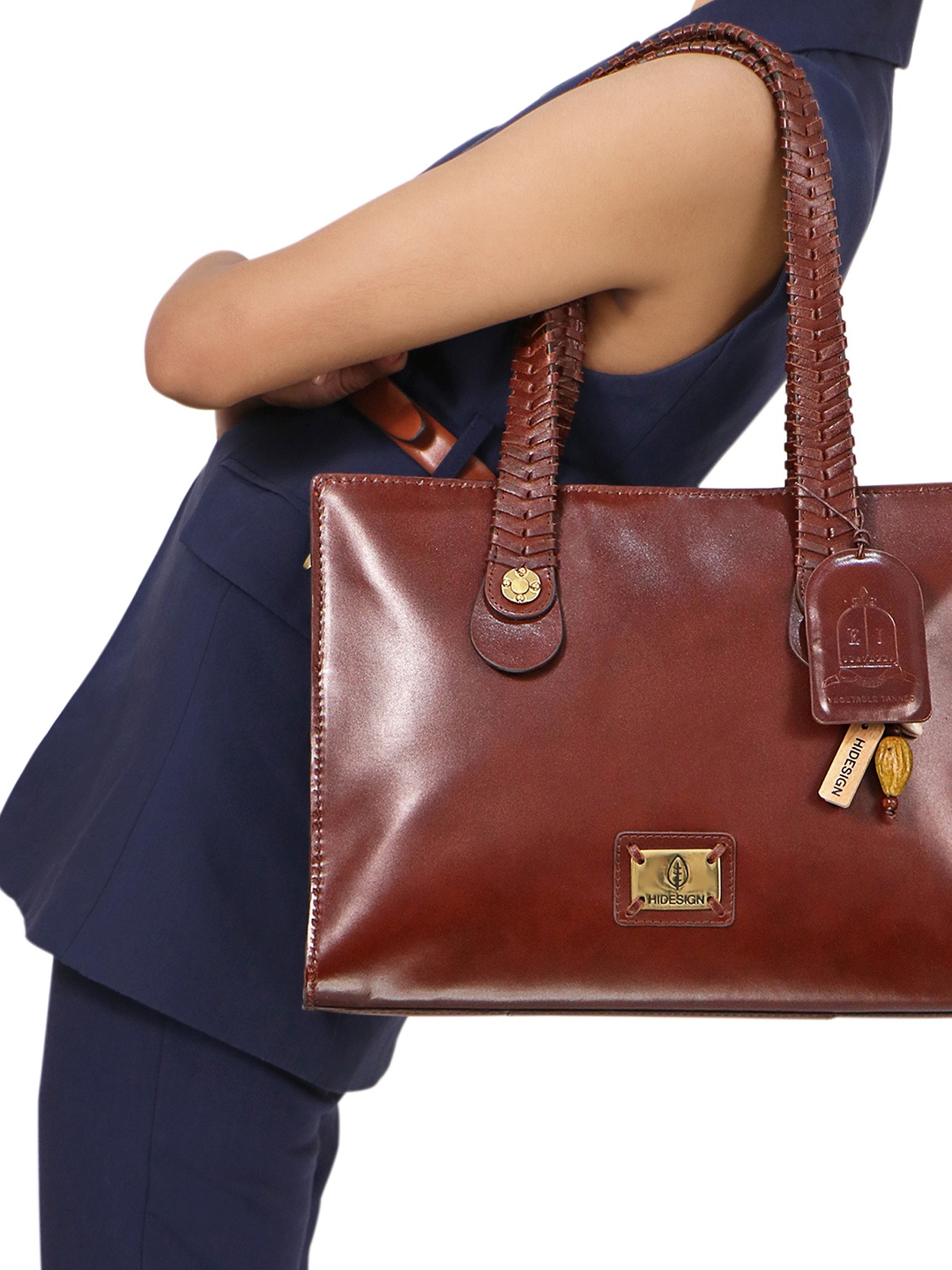 

Hidesign Structured Leather Shoulder Bag, Brown