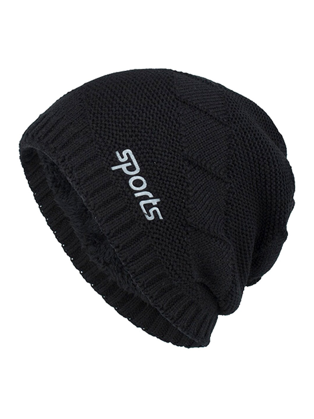 

YOUSTYLO Unisex Cable Knit Woollen Beanie, Black